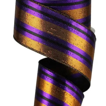 2.5"X10YD METALLIC VERITCAL STRIPE - COPPER/PURPLE/BLACK - RGA14297K