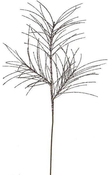 31"L GLITTERED PINE SPRAY - BROWN - XS104804