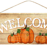 12.5"LX6"H WELCOME PUMPKINS - NATURAL/WHITE/ORANGE - AP8231