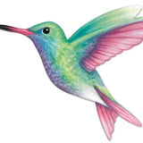 12.2"LX9.6"H METAL/EMBOSSED HUMMINGBIRD - GREEN/PINK/PURPLE - MD1190