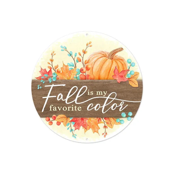8"DIA METAL FALL IS MY FAVORITE COLOR - ORANGE/RED/TEAL/BROWN/CREAM - MD0968