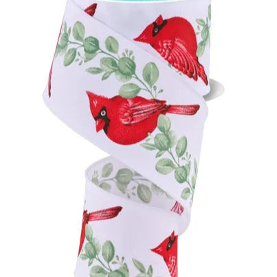 2.5"X10YD CARDINAL W/EUCALYPTUS - WHITE/RED/CELADON - RGF139927