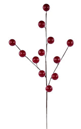 33"L GIANT BERRY SPRAY, 40MM BERRY X12 - SHINY RED - EC584424