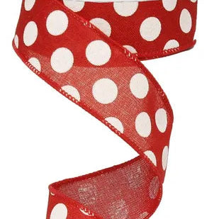 1.5"X10YD MEDIUM MULTI DOTS - RED/WHITE - RX9145W7