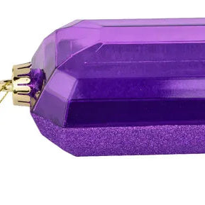 7"LX4"W GLITTER RECTANGLE GEM ORNAMENT - PURPLE - XJ563423
