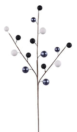 20"L METALLIC BERRY SPRAY - BLACK/WHITE/GREY - EC5840F4