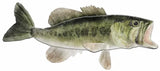 12"LX5.25"H METAL/EMBOSSED LARGE MOUTH BASS - MOSS GREEN/SAGE/CREAM - MD0607