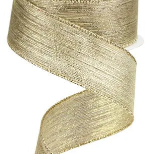 1.5"X10YD VERTICAL METALLIC STRIPE - GOLD - RGC129308