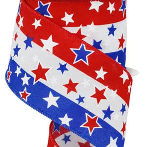 2.5"X10YD MULTI STARS ON STRIPES - RED/WHITE/BLUE - RGE163627
