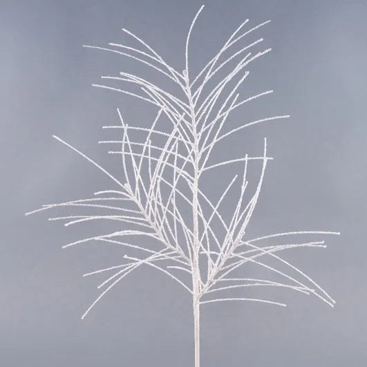 31"L GLITTERED PINE SPRAY - WHITE - XS104827