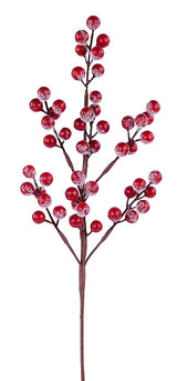 16.5"L SNOWED WATERPROOF BERRY PICK - RED/WHITE - EW014824