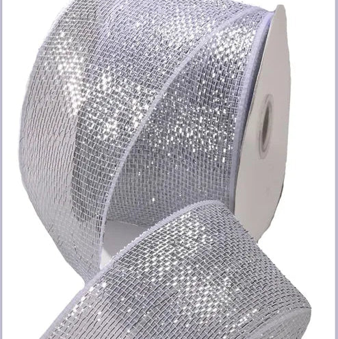4"X25YD METALLIC - SILVER W/SILVER FOIL - RS200526