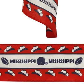 2.5"X10YD MISSISSIPPI - WHITE/RED/BLUE - RG01479