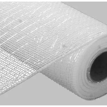 10"X10YD METALLIC MESH - WHITE W/WHITE FOIL - RE1301R1