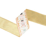 2 1/2"X10YD WIRED VELVET RIBBON - PINK NUTCRACKER - LARIBBON - 7016W-150-63E