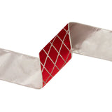 4"X10YD WIRED VELVET RIBBON - RED W/ GLITTERED DIAMOND - LARIBBON - 7112W-250-100E