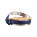 1"X10YD REVERSIBLE CLASSIC VELVET WIRED RIBBON - NAVY/SILVER - 7115W-370-25E
