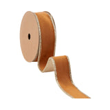 1"X10YD REVERSIBLE CLASSIC VELVET WIRED RIBBON - RUST/GOLD - LA RIBBON - 7115W-785-25E