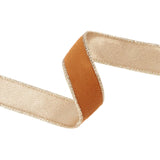 1"X10YD REVERSIBLE CLASSIC VELVET WIRED RIBBON - RUST/GOLD - LA RIBBON - 7115W-785-25E