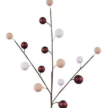 20"L METALLIC BERRY SPRAY - IVORY/LIGHT COFFEE/BROWN - EC5840F5