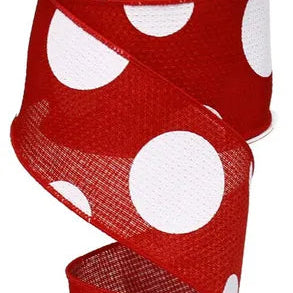 2.5"X10YD GIANT MULTI DOTS - RED/WHITE - RG0120024