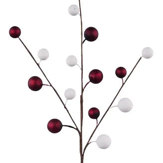 20"L METALLIC BERRY SPRAY - BURGUNDY/CREAM - EC5840H2