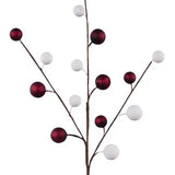 20"L METALLIC BERRY SPRAY - BURGUNDY/CREAM - EC5840H2