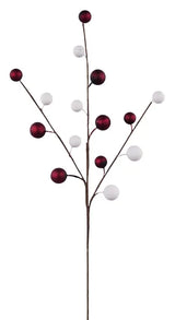 20"L METALLIC BERRY SPRAY - BURGUNDY/CREAM - EC5840H2