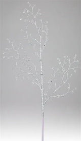 27"L GLITTERED BUD BRANCH SPRAY - SILVER - XS984626