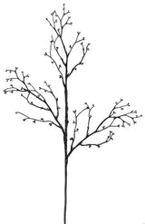 27"L GLITTERED BUD BRANCH SPRAY - BLACK - XS984602