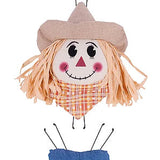 2 PIECE 29.25"H MALE SCARECROW DECOR KIT - TAN/ORANGE/YELLOW/BLUE/BLACK - HA204181