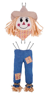 2 PIECE 29.25"H MALE SCARECROW DECOR KIT - TAN/ORANGE/YELLOW/BLUE/BLACK - HA204181