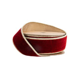 1.5"X10YD WIRED PREMIUM VELVET RIBBON - RED W/GOLD METALLIC BACKING - 7416W-260-25E