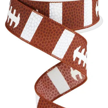 1.5"X10YD FOOTBALL LACES - BROWN/WHITE - RG1092