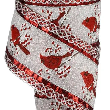 4"X10YD 2-IN-1 CARDINAL/METALLIC - RED/SILVER/WHITE - RG08795