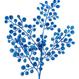 33"L GLITTER ROUND LEAF SPRAY - ROYAL BLUE - XS226725