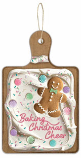 12"HX7.5"L MDF BAKING CHRISTMAS CHEER - BROWN/WHITE/MINT/PINK - AP7467