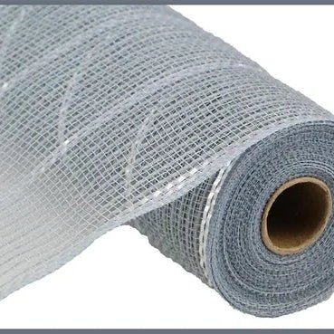 10.25"X10YD POLY/FAUX JUTE/MATTE MESH - GREY/SILVER - RY832999