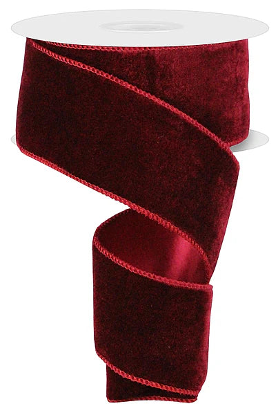 2.5"X10YD DELUXE VELVET/SATIN BACKING - BURGUNDY - RGE165905