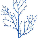 27"L GLITTERED BUD BRANCH SPRAY - ROYAL BLUE - XS984625