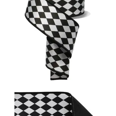 2.5"X10YD HARLEQUIN/FUSED -D'LUX - WHITE/BLACK - LX305302