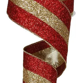 2.5"X10YD 3-IN-1 GLITTER - RED/GOLD/RED - RM982436