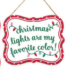 5"LX4"H EMBOSSED RETRO CHRISTMAS SIGN - LIGHTS - MD1448-L