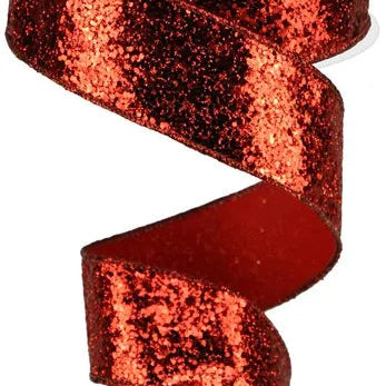 1.5"X10YD LARGE GLITTER - RED - RGA130024