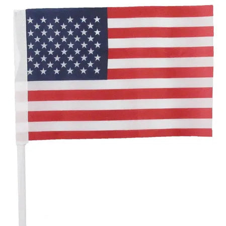 4" X 6" AMERICAN FLAG ON 9" PICK - RED/WHITE/BLUE - MZ1959