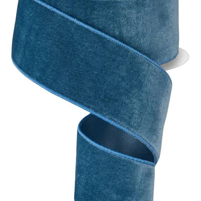 2.5"X10YD DELUXE VELVET/SATIN BACKING - SMOKE BLUE - RGE1659A2