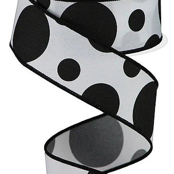1.5"X10YD GIANT THREE SIZE DOT/PG - BLACK/WHITE - RGB115127