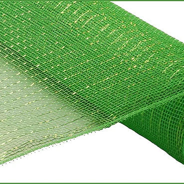 21"X10YD METALLIC MESH - LIME GREEN W/ LIME GREEN FOIL - RE100150