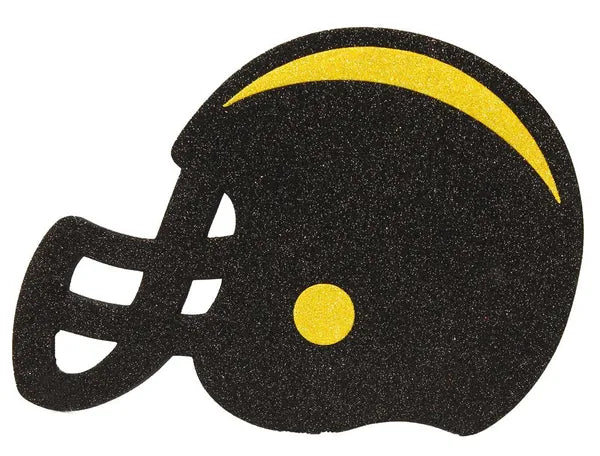 5"W X 4.5"H GLITTER FOOTBALL HELMET - BLACK/YELLOW - MD0274E3