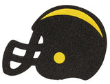 5"W X 4.5"H GLITTER FOOTBALL HELMET - BLACK/YELLOW - MD0274E3